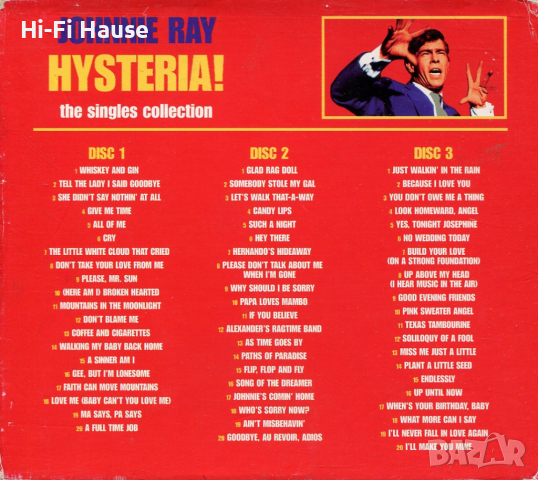 Johnnie Ray -Histeria -3 cd, снимка 2 - CD дискове - 36223427