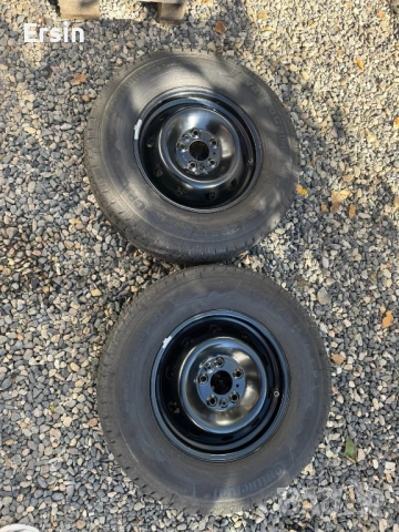 Оригинални железни джанти с гуми ( 2 броя ) Джанти : 5х118 - 16 ки  Гуми : 225 75 16 CP Continental 