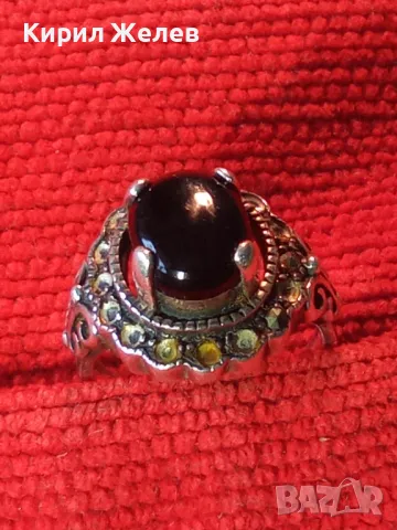 СКЪПОЦЕНЕН СРЕБЪРЕН ПРЪСТЕН СРЕБРО 925 КЛАСИЧЕСКА РЕТРО ОРНАМЕНТИКА с ШЛИФОВАН ЧЕРЕН ОНИКС 41115, снимка 14 - Пръстени - 49272784