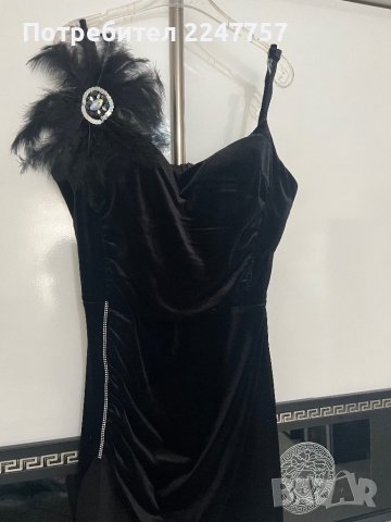 Черна рокля кадифе размер L