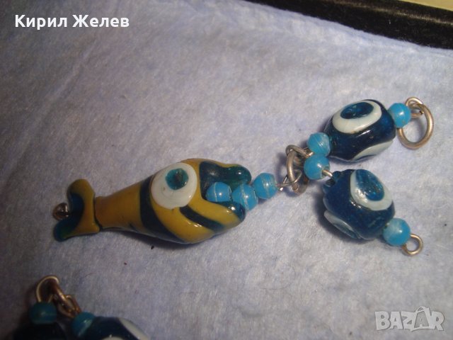Лот РИСУВАНО ЦВЕТНО СТЪКЛО Тип МУРАНО СЛОНЧЕТА РИБА БРОНЗОВА КАМБАНКА ОКО на НАЗАР ТАЛИСМАНИ 24441, снимка 2 - Колекции - 35996836