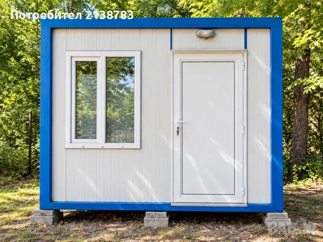 Фургон / Контейнер / Преместваема постройка 2.40 x 3 м – ток, PVC врата и прозорец