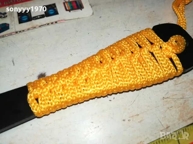 КАМА МЕТАЛЕН НОЖ С ВЪЖЕНА ОПЛЕТКА-ЖЪЛТО 2002251904, снимка 4 - Ножове - 49212771