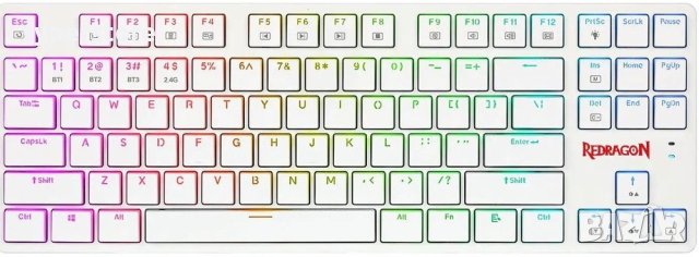 Клавиатура Геймърска Безжична и USB Redragon Anubis K539W Бяла Механична RGB Подсветка