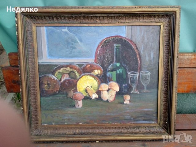 Стара картина,масло на платно,1950г , снимка 9 - Картини - 40017416