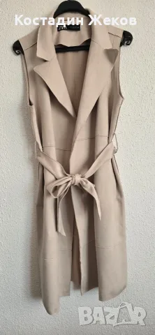 Нов. Дамски елек от изкуствен велур на Zara 