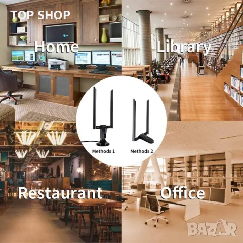 1200Mbps USB WiFi адаптер двубандов VOODA, снимка 4 - Мрежови адаптери - 48485795