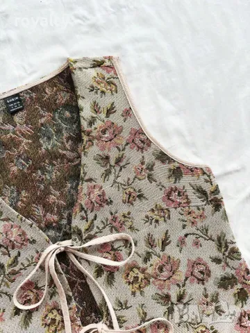 Бродиран, флорален елек от тъкан плат в Бохо стил 🍋, снимка 7 - Елеци - 49205936