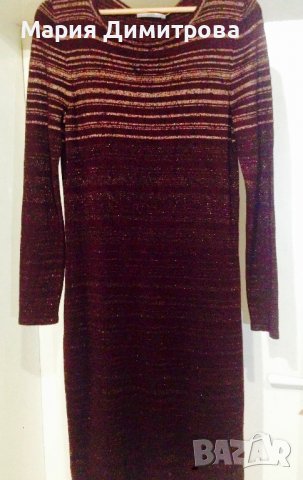 Красива рокля с бляскави асиметрични раета, снимка 4 - Рокли - 39193320