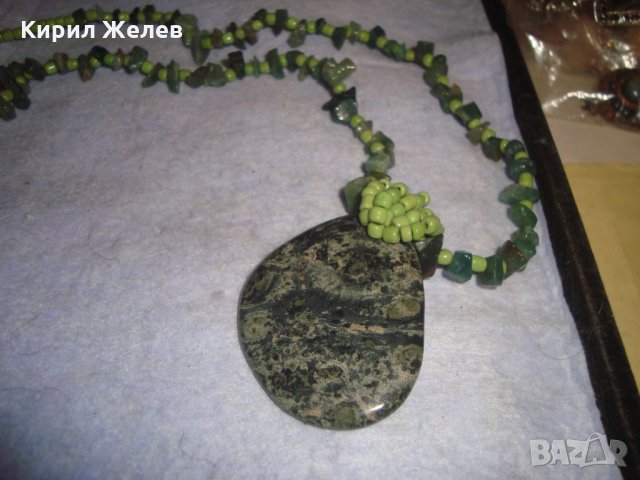 СКЪПОЦЕННА НЕФРИТЕНА МЪНИСТЕНА ОГЪРЛИЦА РЪЧНА МАЙСТОРСКА ИЗРАБОТКА АРТ МЕДАЛЬОН 26212, снимка 8 - Колиета, медальони, синджири - 35997731