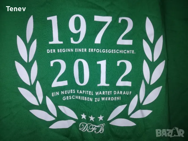 Germany Adidas 1972-2012 памучна оригинална юбилейна тениска Германия размер М зелена , снимка 5 - Тениски - 49029136