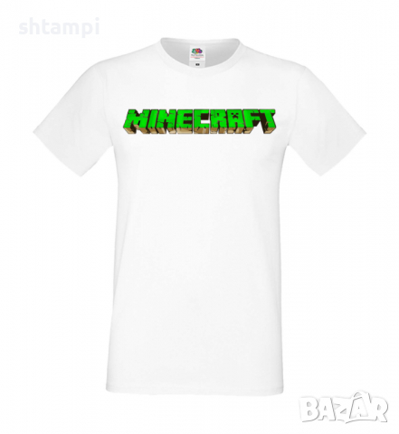 Мъжка тениска майнкрафт Minecraft Logo 1,Minecraft,Игра,Забавление,подарък,Изненада,Рожден Ден., снимка 18 - Тениски - 36496461