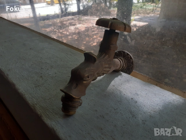 Стар бронзов кран лъв дракон, снимка 2 - Антикварни и старинни предмети - 53366512