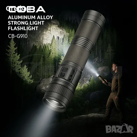Акумулаторен LED фенер COBA CB-G910 Zoom, 5 цвята, Power Bank функция, 3000 M, снимка 3 - Къмпинг осветление - 55937491