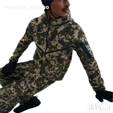 Мъжки Анцуг - Nike Tech Men's Full-Zip Fleece Camo Windrunner Tracksuit; размери: S, M, L и XL, снимка 3 - Спортни дрехи, екипи - 53101420