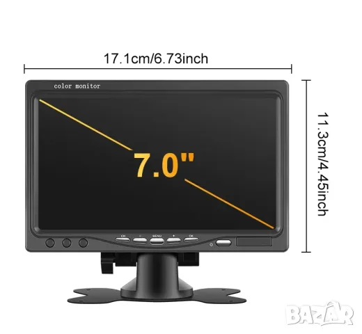 Безжична камера с монитор, паркиране, камион, заден ход, трактор, комбайн, парктроник, задно виждане, снимка 16 - Друга електроника - 29776069
