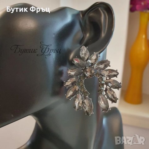 Обеци Кали графит, снимка 2 - Обеци - 41939407