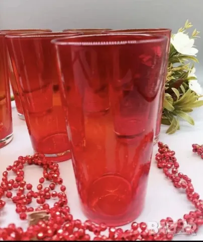 9 бр Чаши цветно стъкло - Франция., снимка 2 - Чаши - 48896131