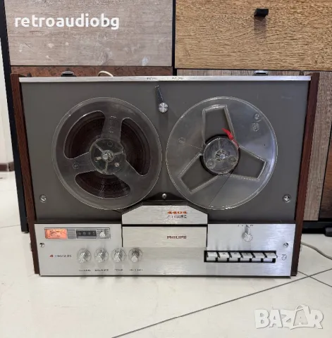 🔊Ретро ролков магнетофон PHILIPS 4404 + капак - след пълен рекап - напълно възстановен🔊, снимка 2 - Декове - 49941924