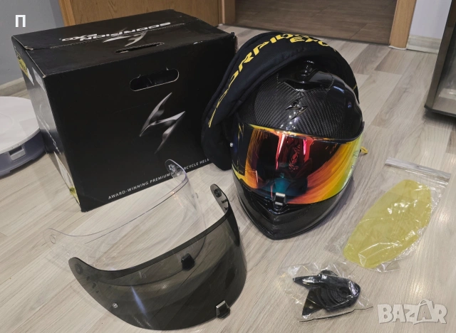 Каска Scorpion Exo 1400 Carbon air L размер, снимка 13 - Аксесоари и консумативи - 53292751