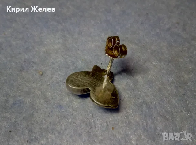 ФЛОРАЛНА СРЕБЪРНА ОБЕЦА ЦВЕТЕ СРЕБРО 925 с ПОЛИРАН КАМЪК ТИГРОВО ОКО ФИНА РЪЧНА ИЗРАБОТКА 48650, снимка 7 - Обеци - 49510734