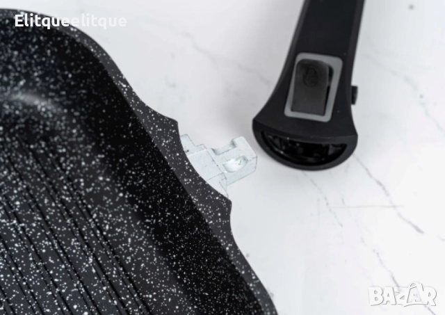 Тиган грил с капак Bohmann, 28х28х5.5см., Лят алуминий, Подвижна дръжка, Индукция, снимка 2 - Съдове за готвене - 52393815