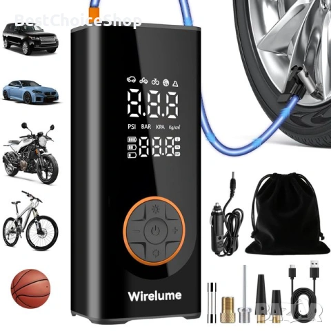 Безжичен електрически компресор 150PSI – DC 12V, снимка 8 - Аксесоари и консумативи - 53082747