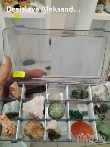 Лот от 15 образеца: малахит, пренит, сфалерит, хейландит, флуорит, турмалин, много изгодно , снимка 1