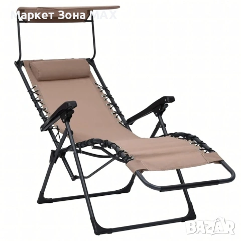 Луксозен сгъваем шезлонг с нулева гравитация и сенник – вашето оазисно място в градината, снимка 8 - Градински мебели, декорация  - 53051874