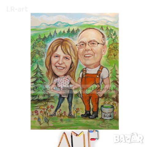 КАРИКАТУРИ , ръчно рисувам с пастели., снимка 13 - Картини - 42154903