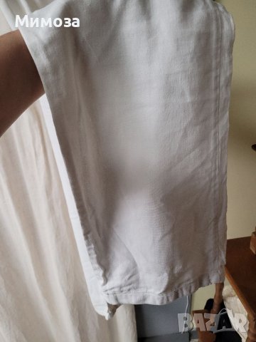 Бял ЛЕНЕН панталон- 40/42  размер, снимка 4 - Панталони - 40933989