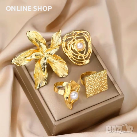 Уникален дизайнерски пръстен златен с филигранен дизайн 18мм, снимка 2 - Пръстени - 53712821