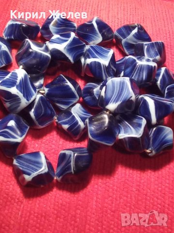 СТАРО АРТ ДЕКО 30-те ГОДИНИ КОЛИЕ МЛЕЧНО-СИН ПОЛУСКЪПОЦЕНЕН КАМЪК ЯСПИС 74511, снимка 11 - Антикварни и старинни предмети - 29614830