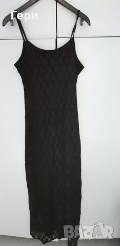 Черна дантелена рокля, снимка 1 - Рокли - 41674134