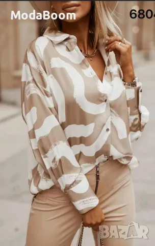 Дамска риза със сатенен ефект, снимка 2 - Ризи - 48934788
