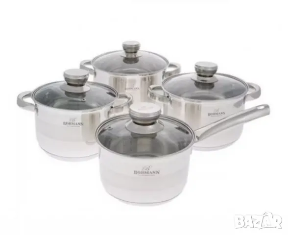 Комплект тенджери Bohmann 16см/18см/20см/22см, Неръжд.стомана