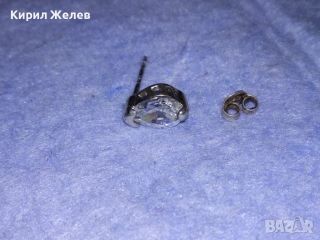 ПОСРЕБРЕНА ОБЕЦА от БЛАГОРОДНА СТОМАНА с БРИЛЯНТНО ФАСЕТИРАН ЦИРКОНИЙ и СРЕБРО 925 ЗАКОПЧАЛКА 37101, снимка 10 - Обеци - 39976843