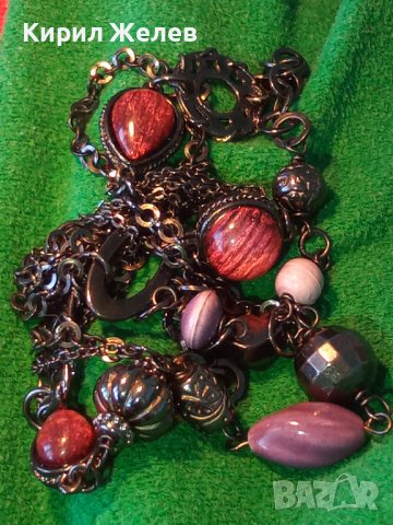 ЕЛЕГАНТНА МОДНА ОГЪРЛИЦА с ПОЛИРАНИ ПОЛУСКЪПОЦЕННИ КАМЪНИ 26562, снимка 11 - Колиета, медальони, синджири - 41860849