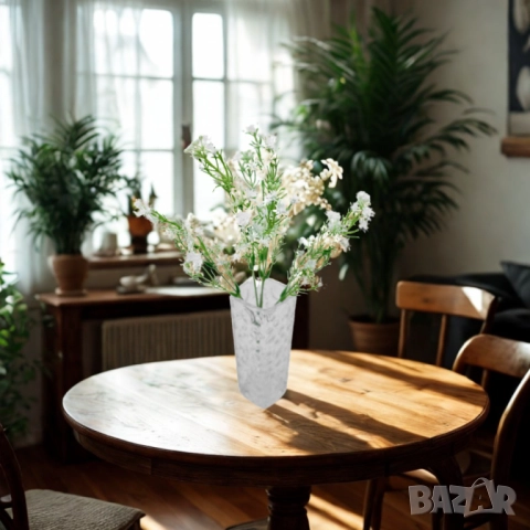 Изкуствена аранжировка с миниатюрни бели цветчета – елегантен декоративен акцент, снимка 3 - Други стоки за дома - 52137801