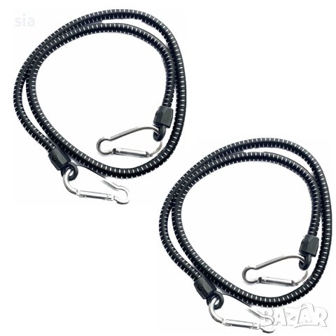 Ластик за багаж, карабина, 2бр, 10 мм х 100 см