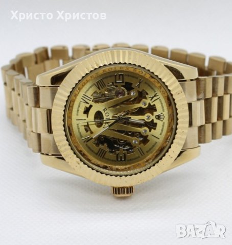 Мъжки луксозен часовник Rolex Crown 👑 Skeleton, снимка 2 - Мъжки - 41554683