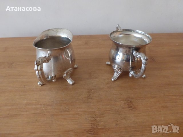 Посребрен сервиз за кафе чай аксесоар съдчета 1970 г, снимка 3 - Сервизи - 42146123