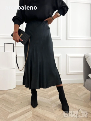 Дамска сатенена пола, 6цвята , снимка 4 - Поли - 53144502