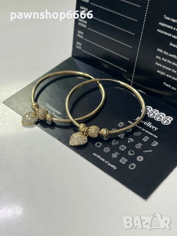 Златни обеци 14К, снимка 4 - Обеци - 53536884