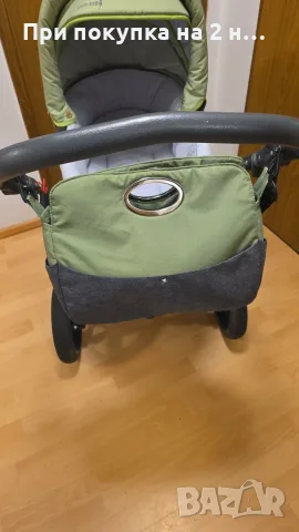 Комбинирана бебешка количка 2 в 1 Knorr-Baby Voletto (Сиво със Зелено) – Немско качество, снимка 5 - Детски колички - 55748719