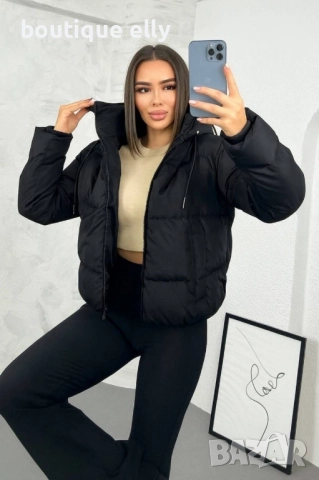 дамско зимно яке- черно и бордо