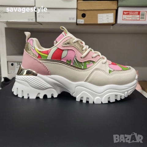 Стилни дамски цветни маратонки с връзки 