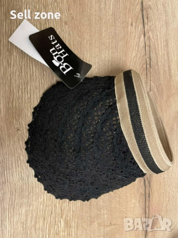 Дамска лятна шапка с дантела и ластична лента, снимка 3 - Шапки - 51690062