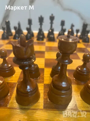 Голям Шах с дървени фигури, снимка 2 - Други спортове - 55425013