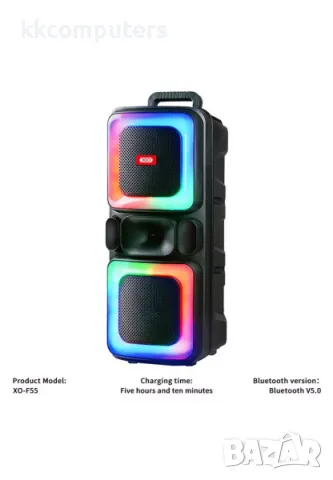 Bluetooth Тон Колона XO-F55 + RGB + Микрофон / Черен / Баркод : 2403875, снимка 2 - Други - 49170552